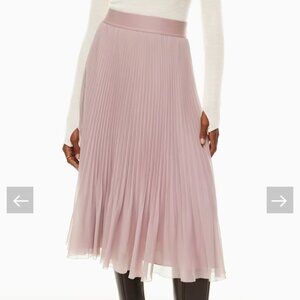 Aritzia Mauve Pleated Midi Skirt